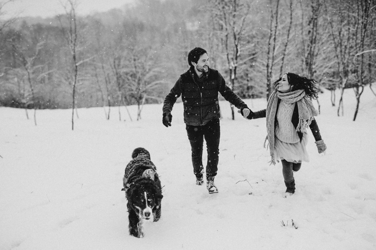 zimowa sesja narzeczeńska