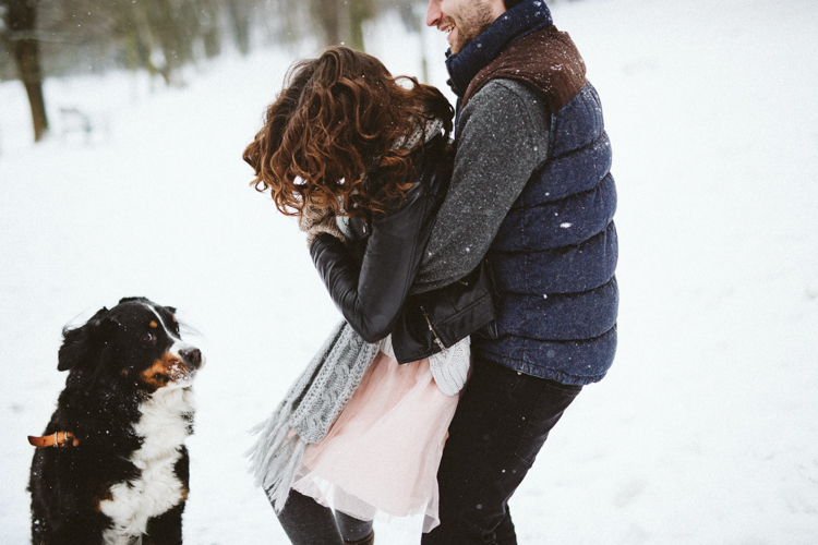 sesja narzeczeńska w zimie